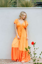 Colorblock Tiered Maxi Dress