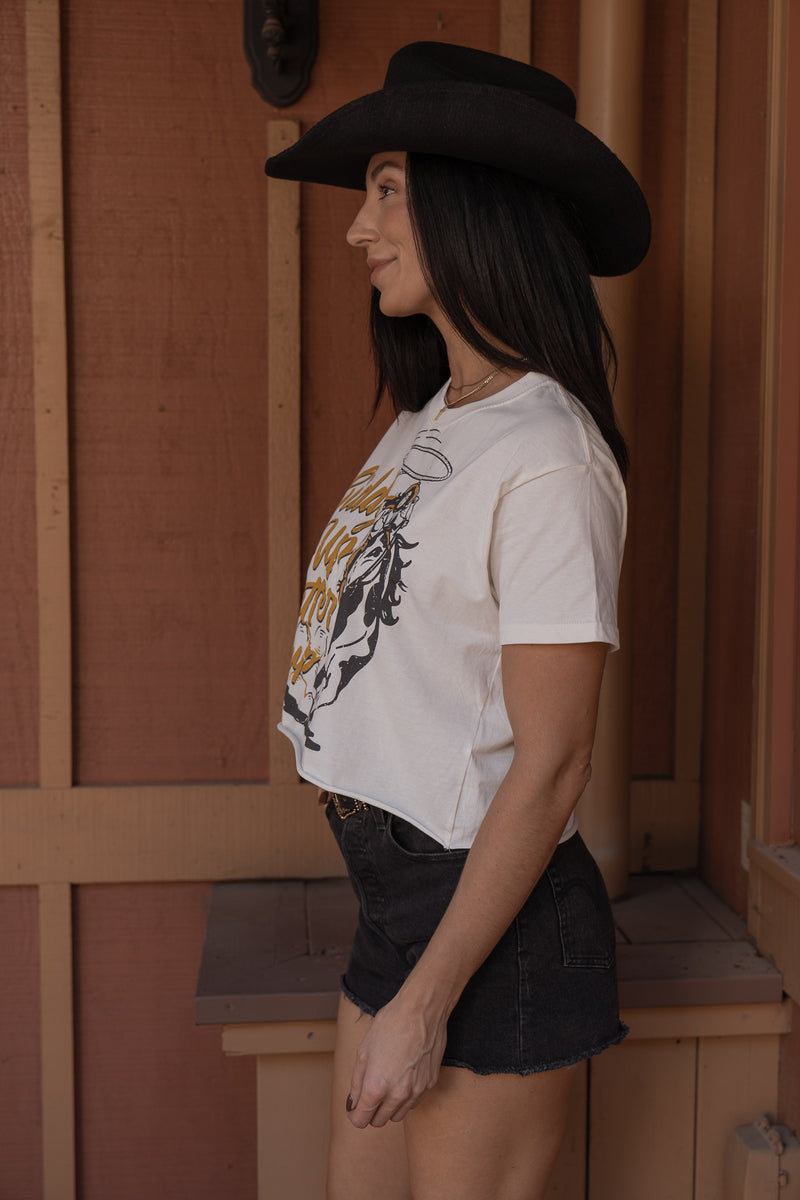 Giddy Up Buttercup Crop Tee