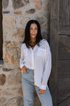 Sierra Stripe Button Down -  Tan / White