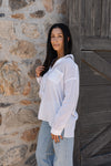 Sierra Stripe Button Down -  Tan / White