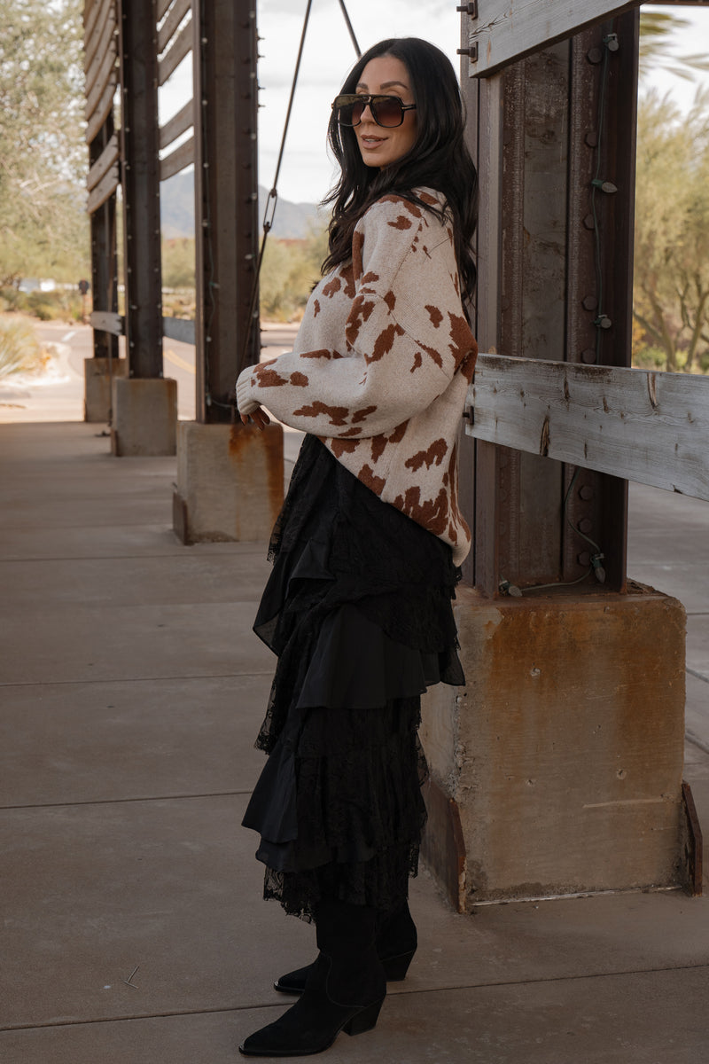 Lacy Tiered Maxi Skirt