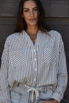 Sierra Stripe Button Down - Gray / White