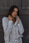 Sierra Stripe Button Down - Gray / White