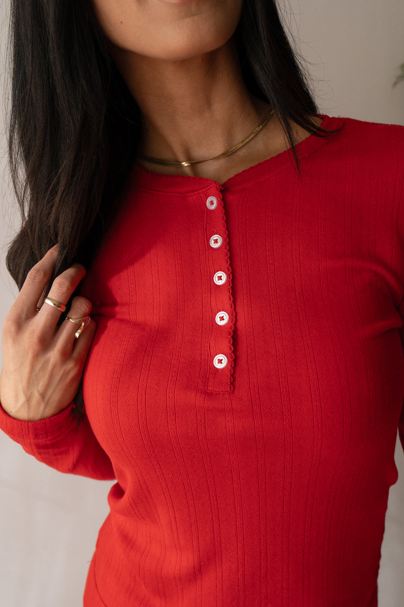 Be Merry Pointelle Lounge Top