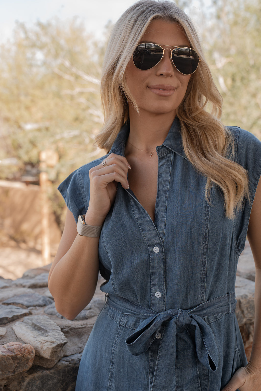 izzy denim shirt dress Ecote Izzy Strapless Embellished Denim Mini Dress