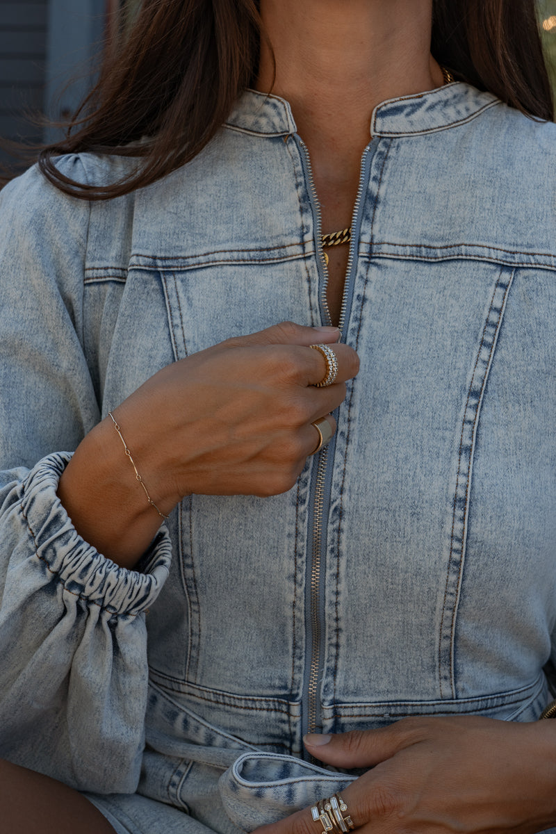 Phoenix Denim Zip Romper