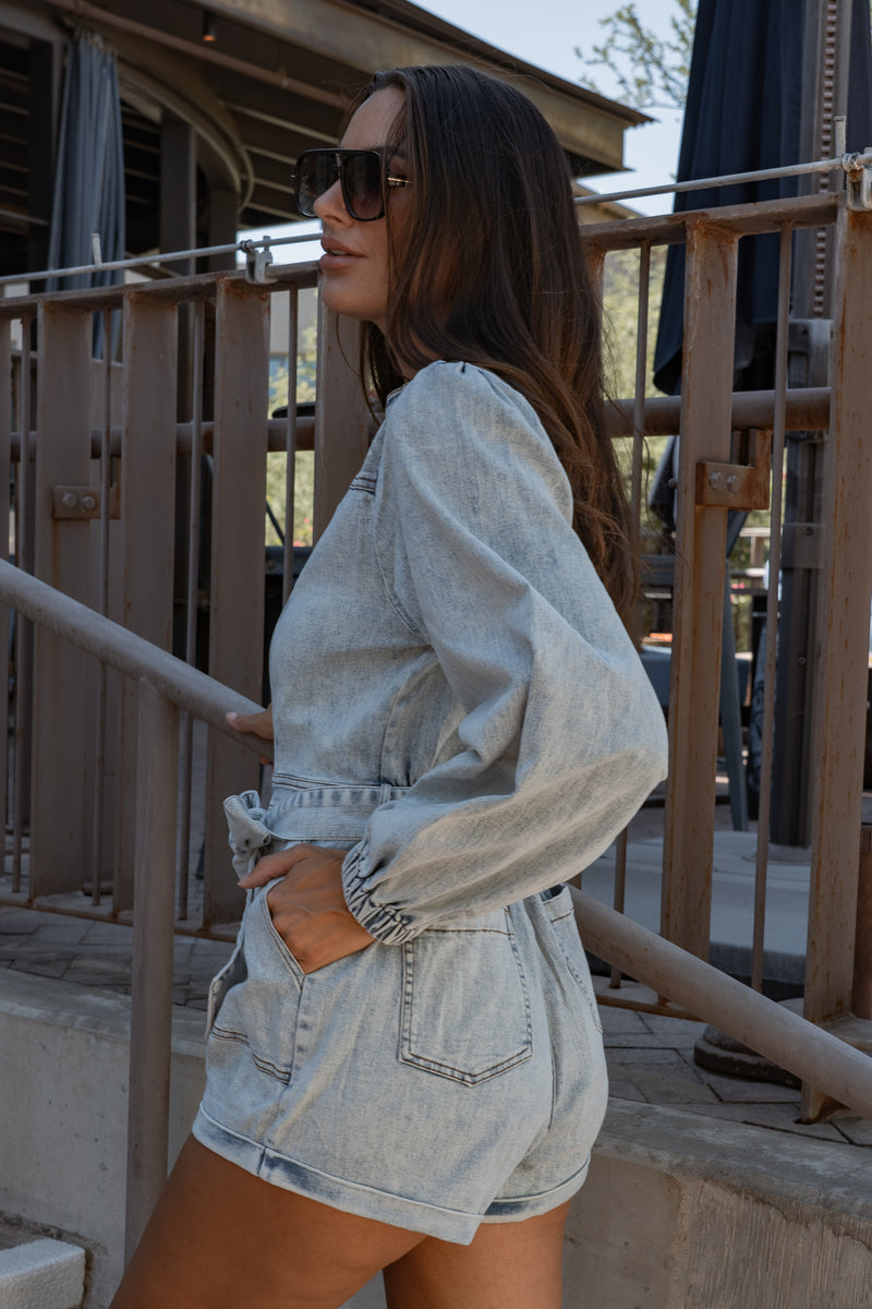 Phoenix Denim Zip Romper