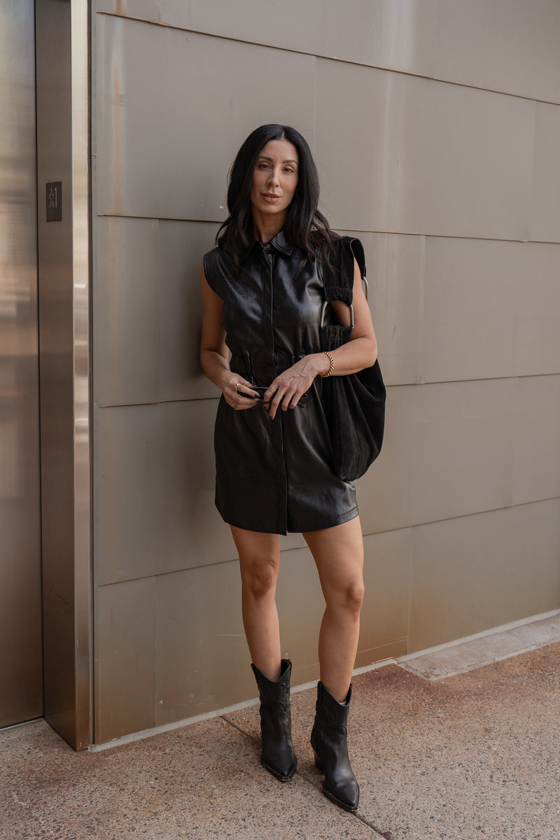 Faux Leather Dress