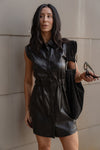 Faux Leather Dress