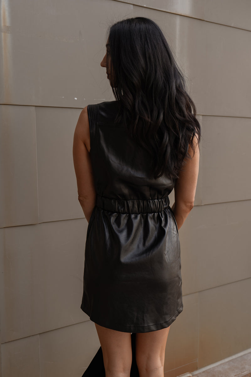 Faux Leather Dress