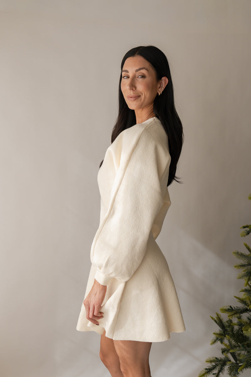Balloon Sweater Dress - Cream
