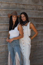 Country Flare White Denim Dress