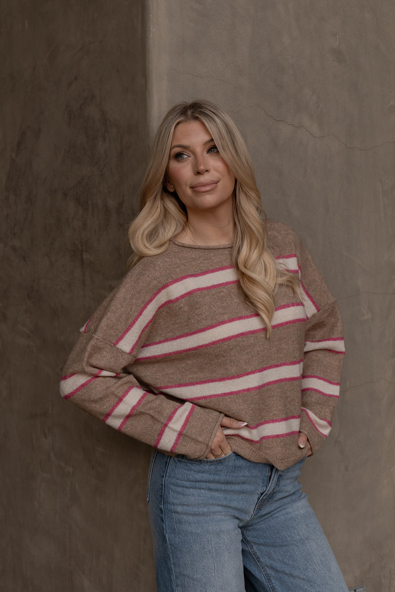 Desert Pink Striped Sweater