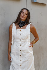 Country Flare White Denim Dress