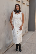 Country Flare White Denim Dress