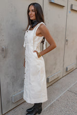 Country Flare White Denim Dress
