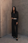 Ella Cropped Pinstripe Blazer