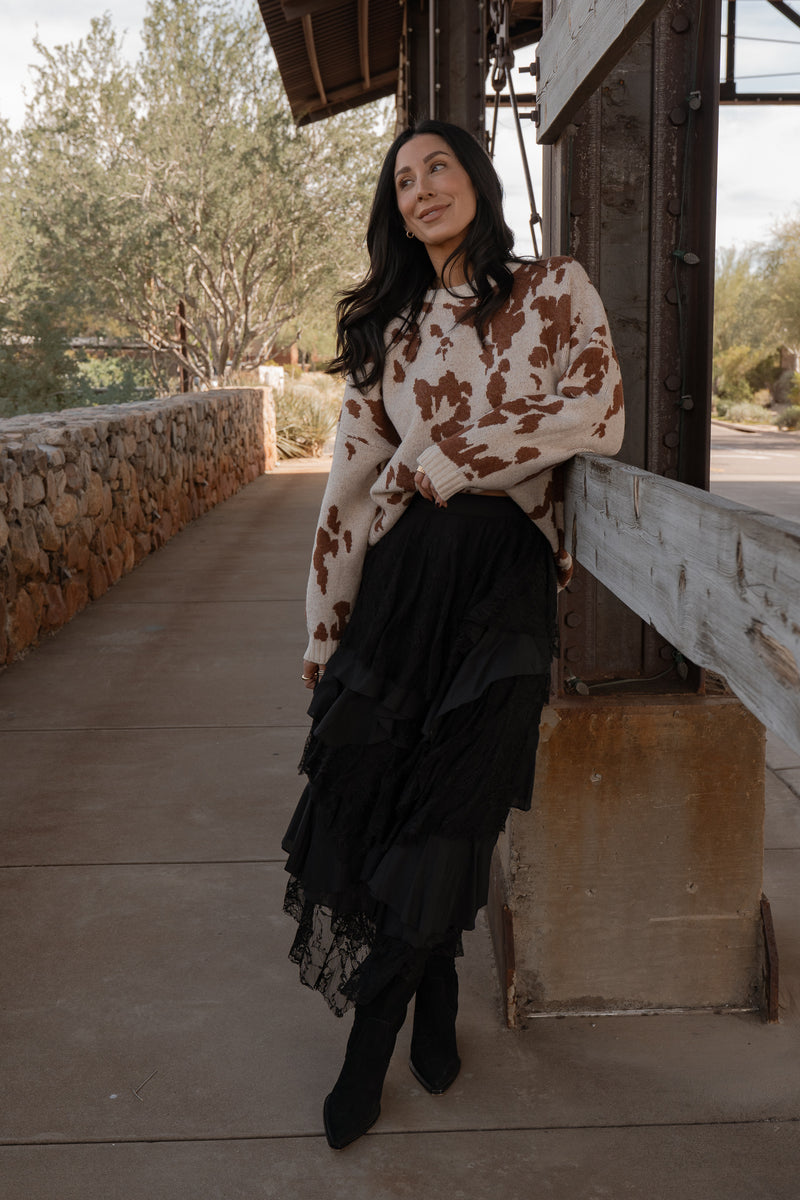 Lacy Tiered Maxi Skirt