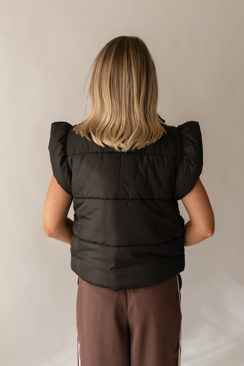 Puffer Vest With Style - Black